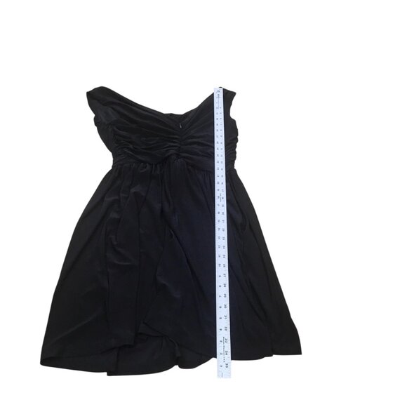 Tiana B. Dress Womens Medium Black Drapey Ruched A-Line Cocktail Little Black - Picture 7 of 13
